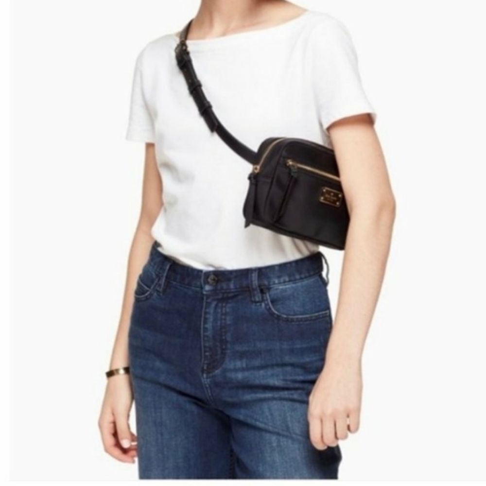 Kate Spade Sophy Wilson Road Nylon Fanny Pack Belt Bag Crossbody Black Adjustabl